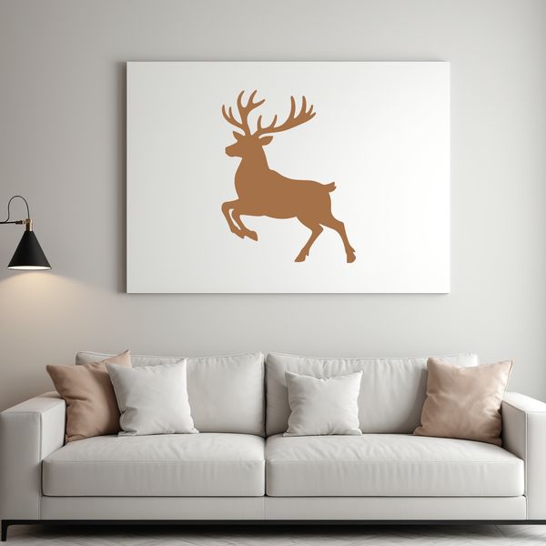 A reindeer silhouette with antlers, suitable for Christmas decorations.