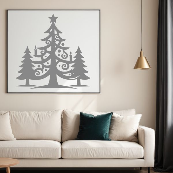 Decorative Christmas tree vector graphic illustration.