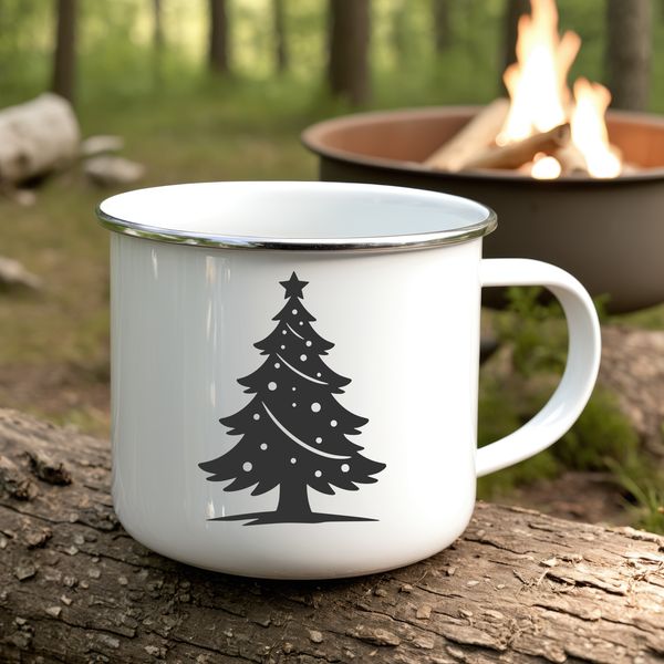 A vector graphic representation of a festive Christmas tree design suitable for various applications.