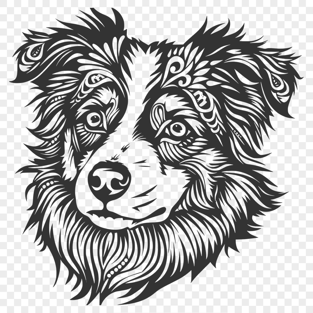 Free Artistic Australian Shepherd Template