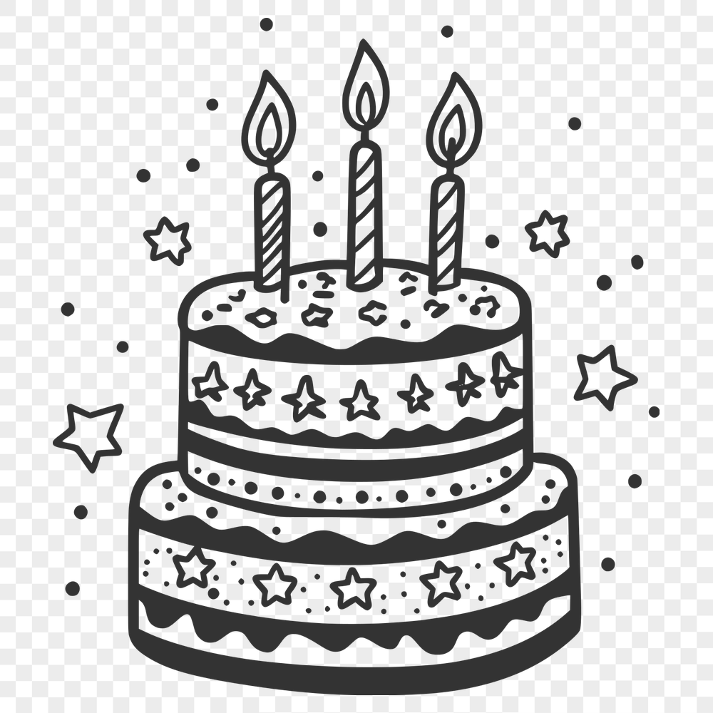 Beautiful Birthday Cake Stencil - Free PDF