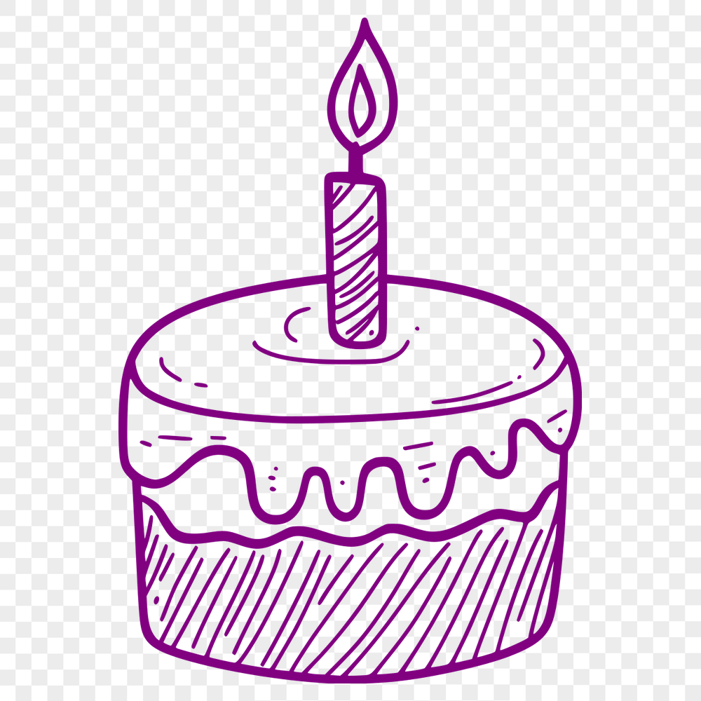 Unique Birthday Cake Drawing PNG - Free Download