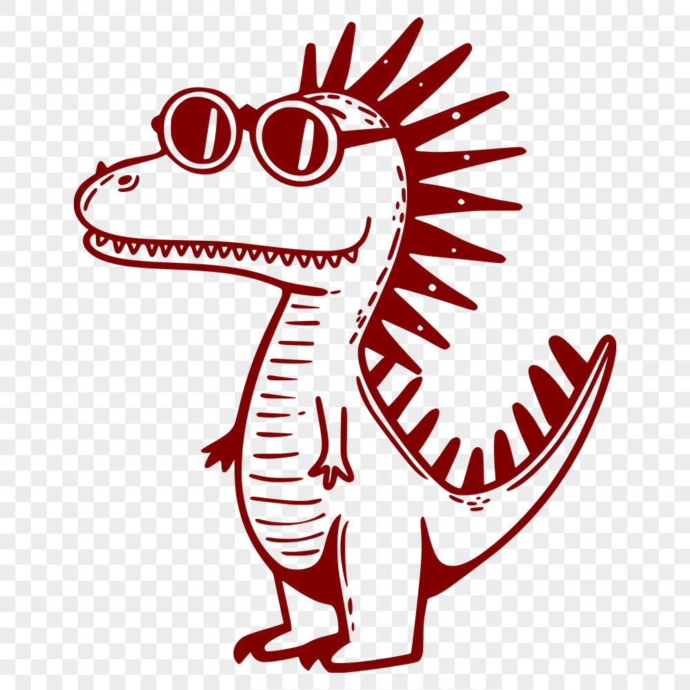 Stunning Dinosaur Wearing Sunglasses PNG