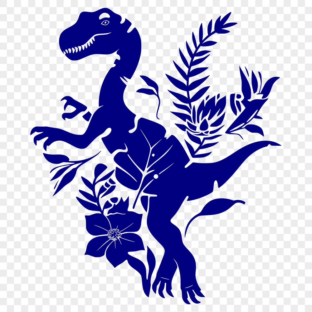 Ornate Dinosaur Vector Drawing