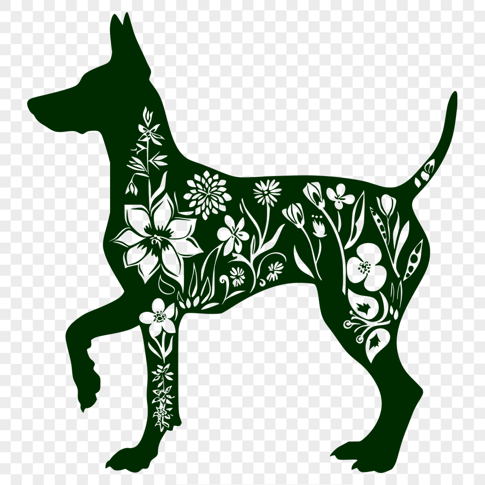 Ornate Standing Dog Clip Art