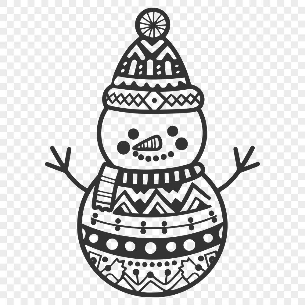 Artistic Snowman PNG