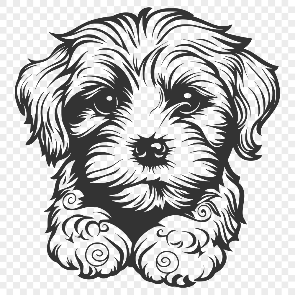 Laying Havanese Digital Drawing