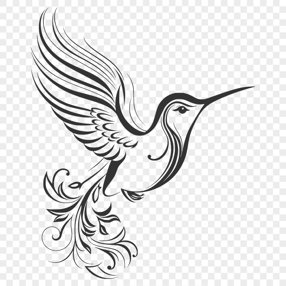 Ornate Flying Bird - SVG