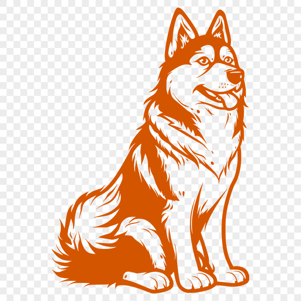 Sitting Husky - PNG