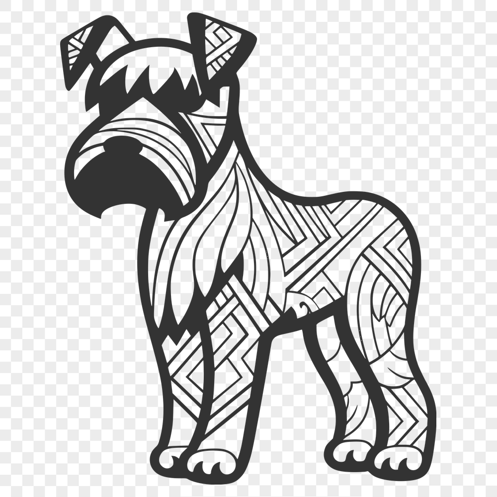 Free Standing Miniature Schnauzer PNG