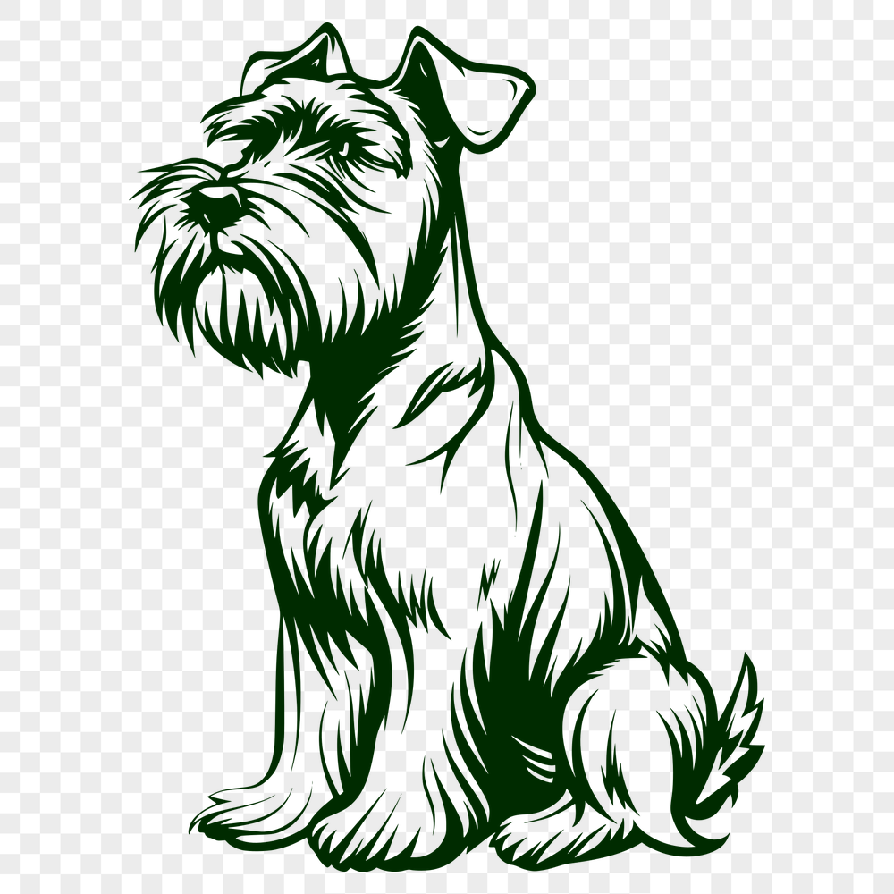 Creative Sitting Miniature Schnauzer Vector Craft File