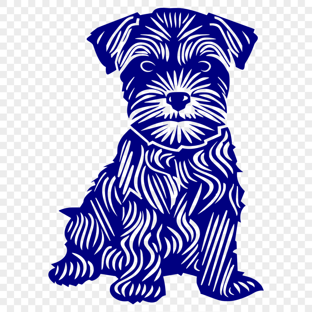 Unique Sitting Dog - SVG