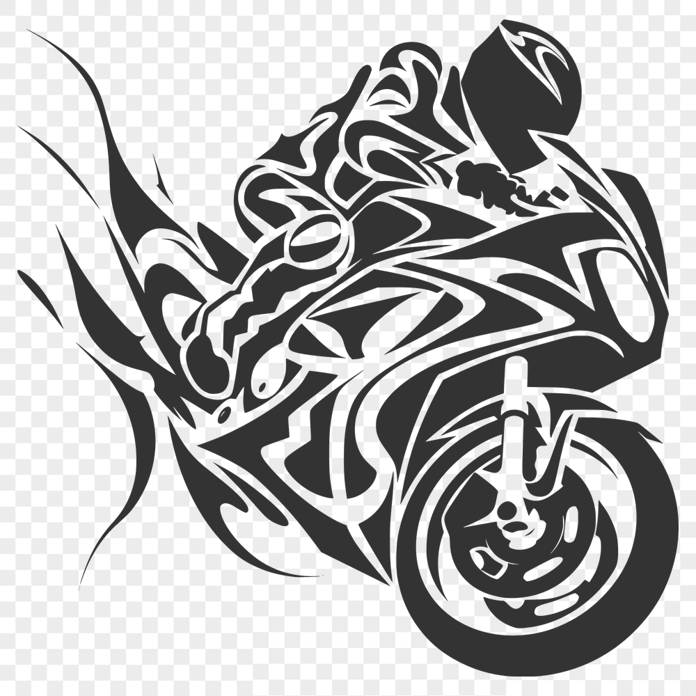 Artistic Motorcycle Vector Drawing