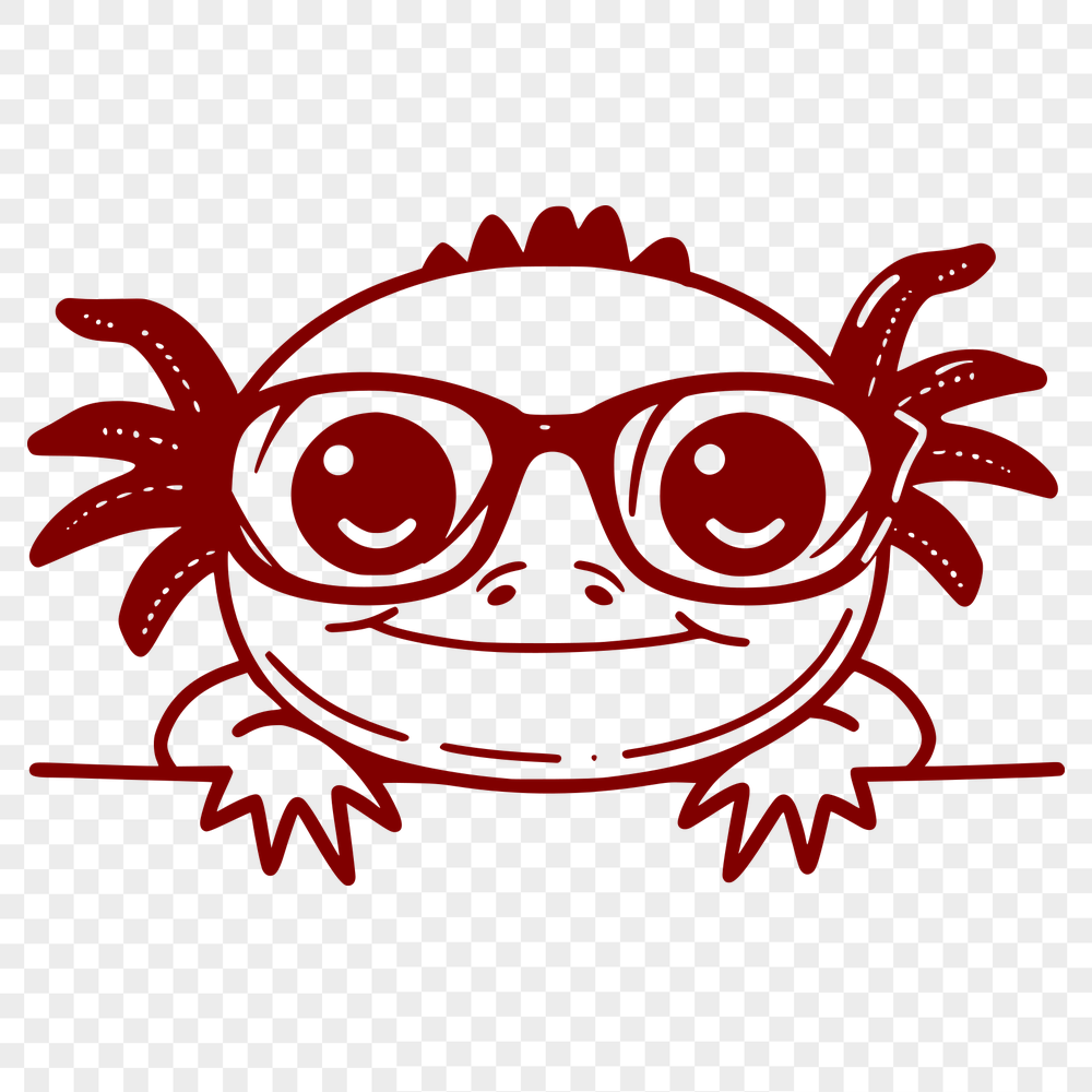 Creative Axolotl Wearing Glasses PNG