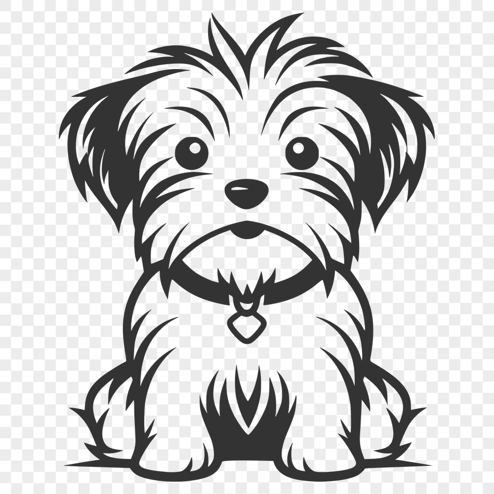 Unique Sitting Morkie DXF