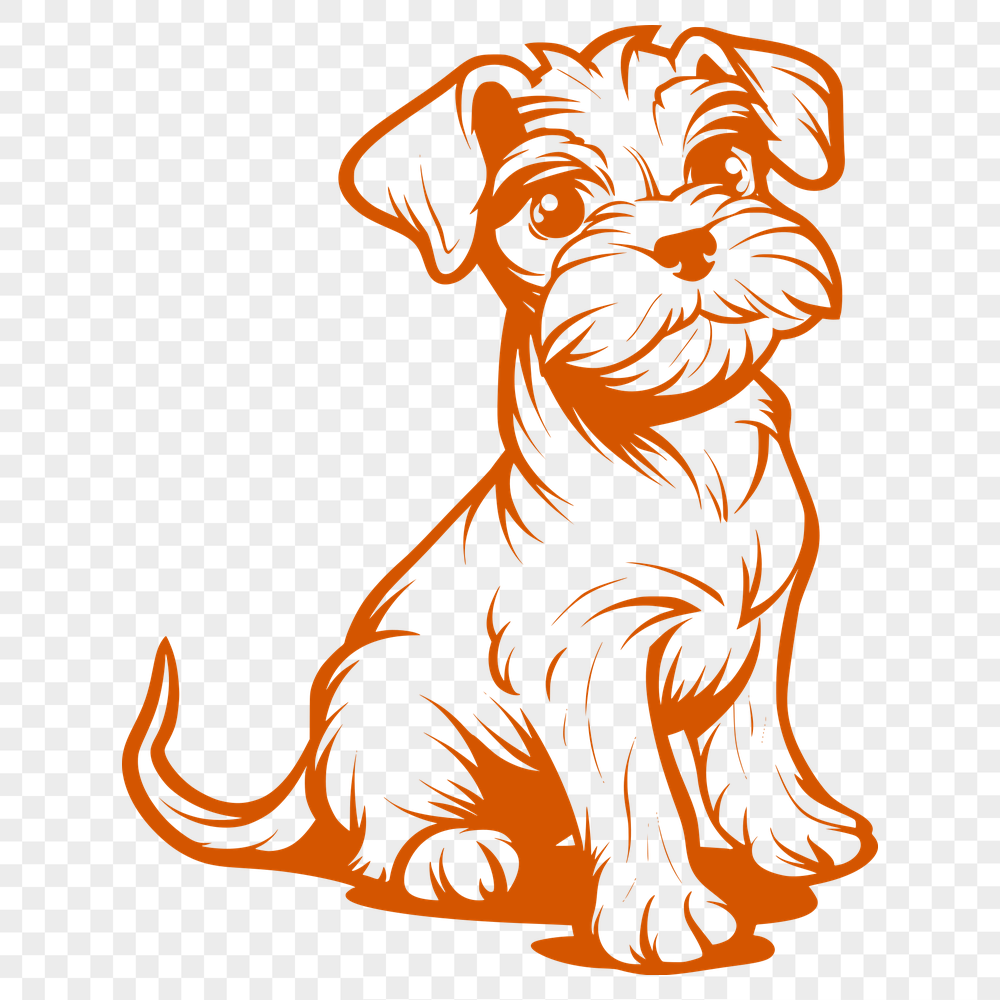 Unique Sitting Miniature Schnauzer SVG