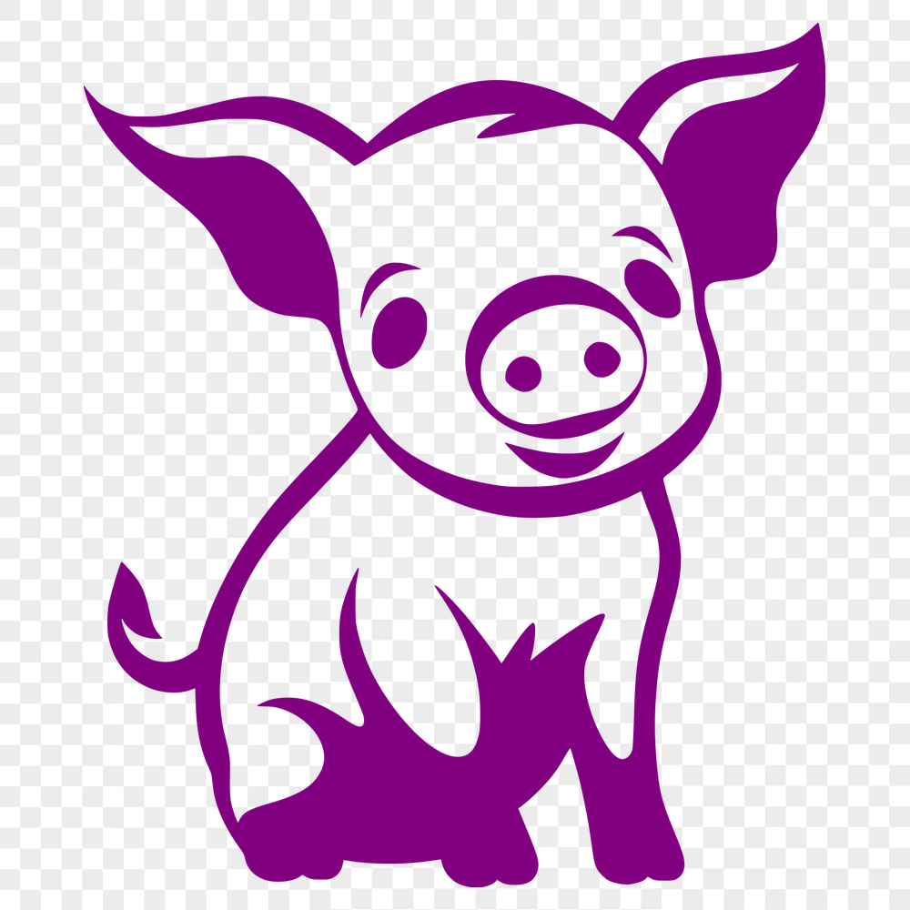 Cute Sitting Pig PDF