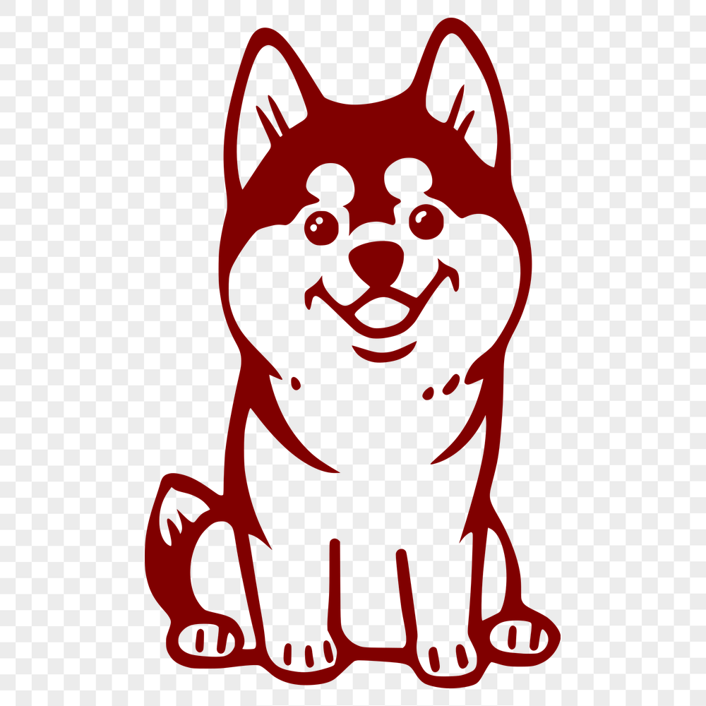 Sitting Husky Digital Drawing