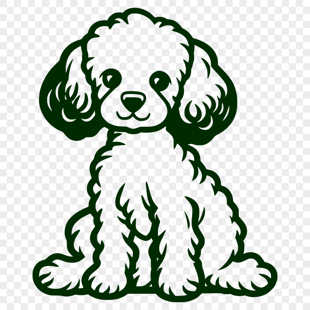 Beautiful Sitting Poodle DXF