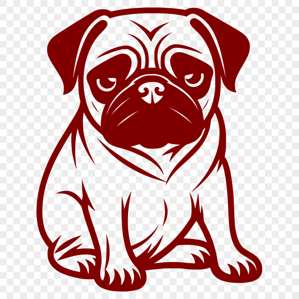 Creative Sitting Pug SVG