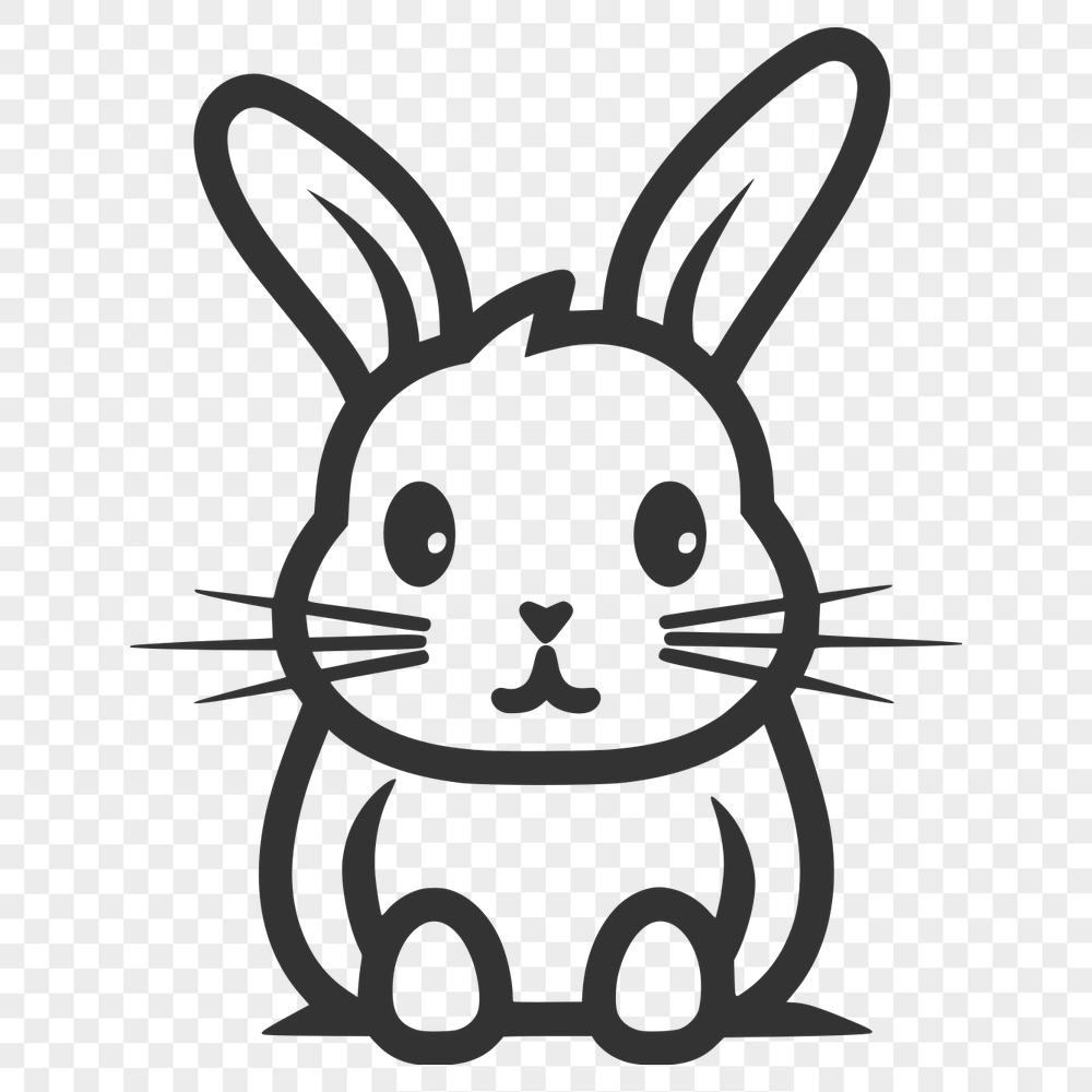 Cute Rabbit SVG, PNG, PDF And DXF Files