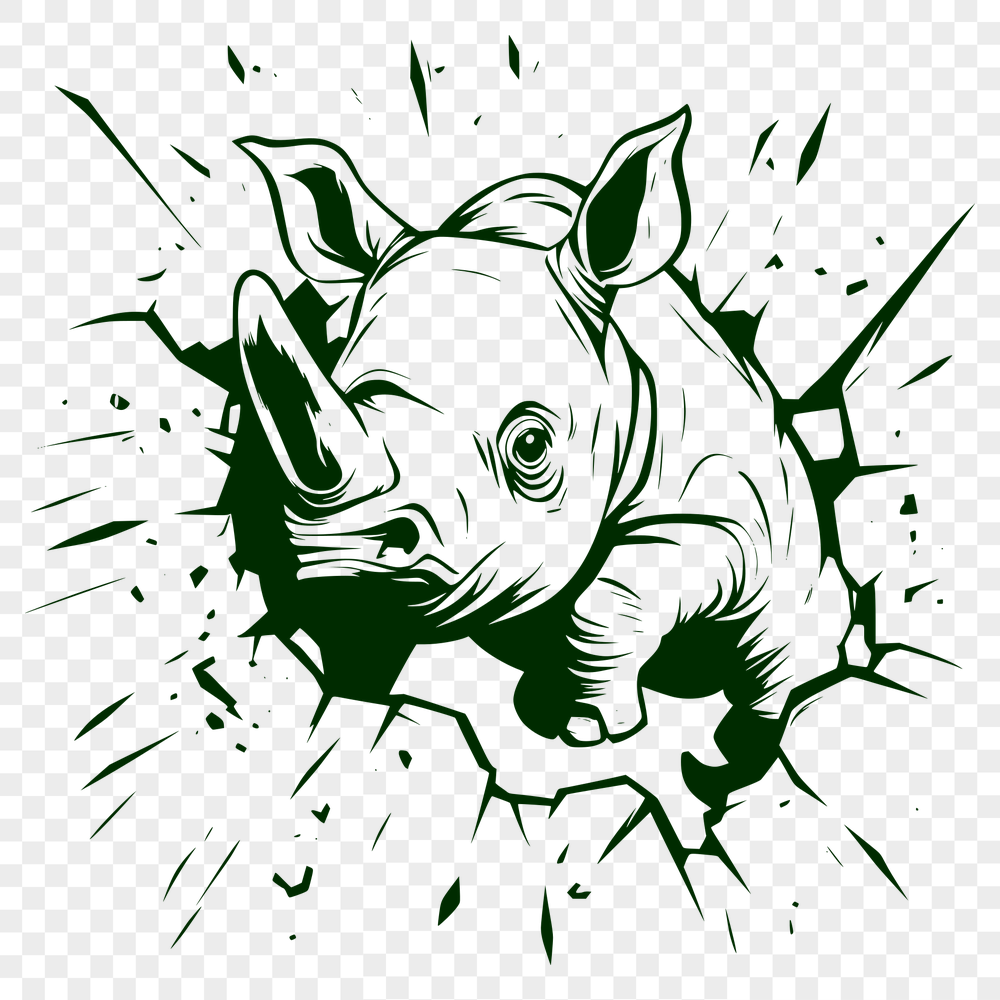 Free Unique Rhino Image DXF - Commercial Use