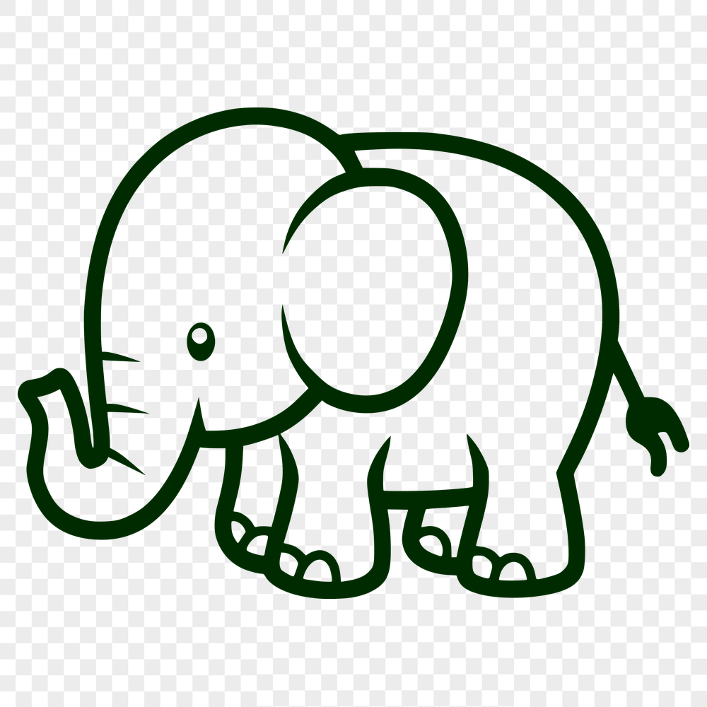 Beautiful Standing Elephant DXF