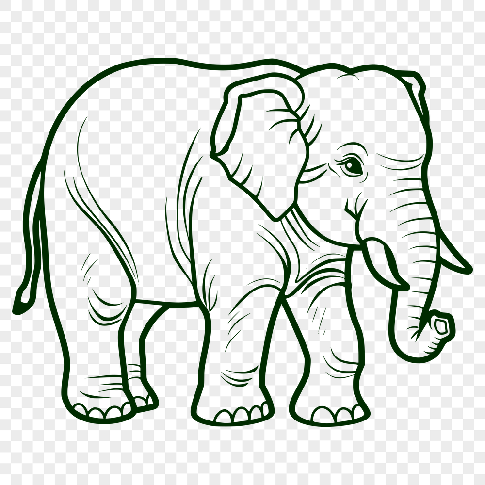 Stunning Standing Elephant Vector Craft File