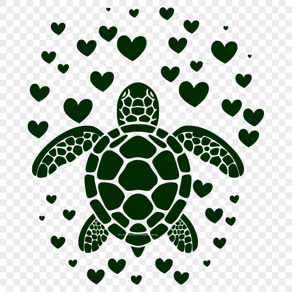 Artistic Sea Turtle SVG, PNG, PDF And DXF Files