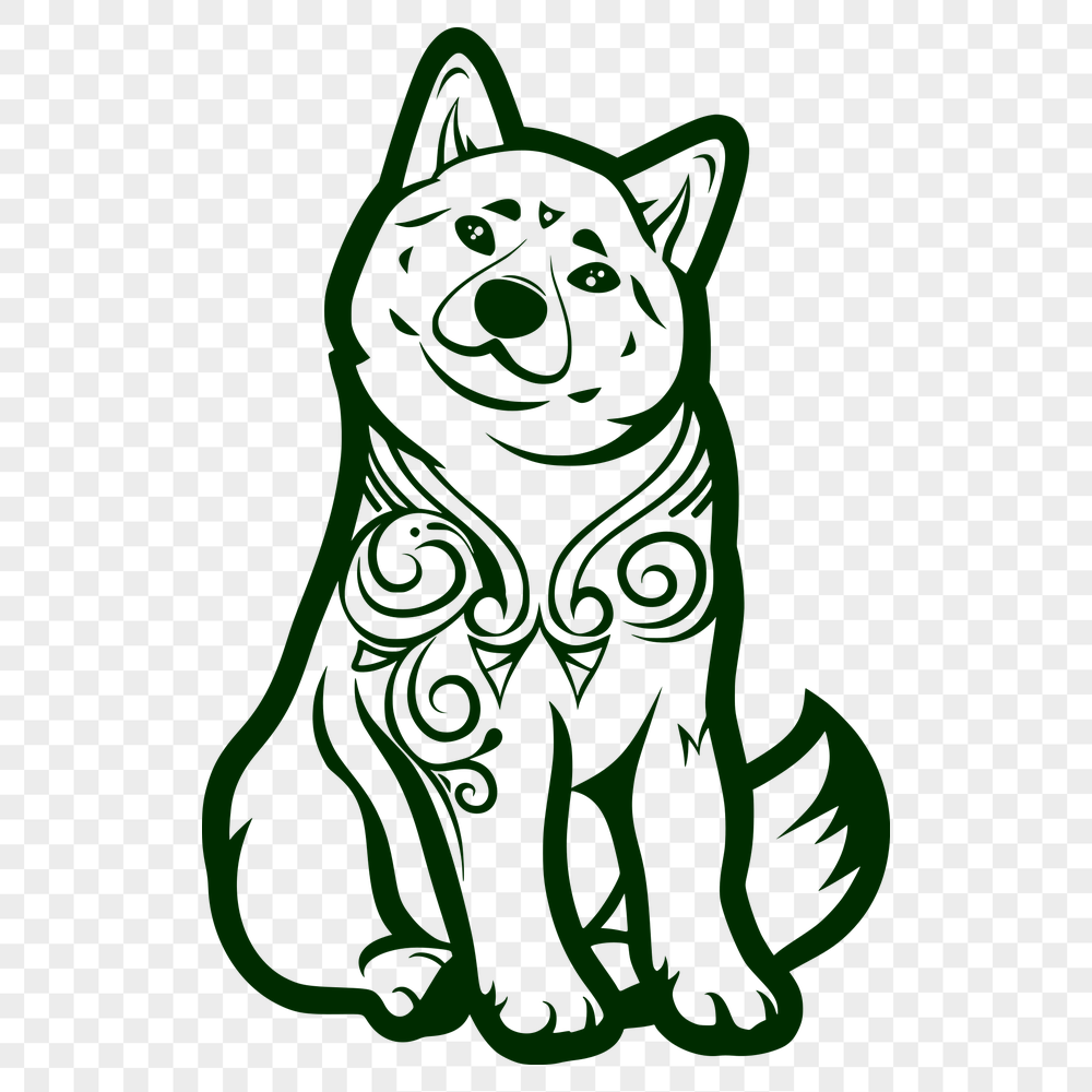 Ornate Shiba Inu DXF