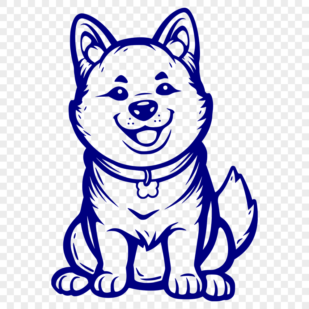 Beautiful Sitting Dog Drawing