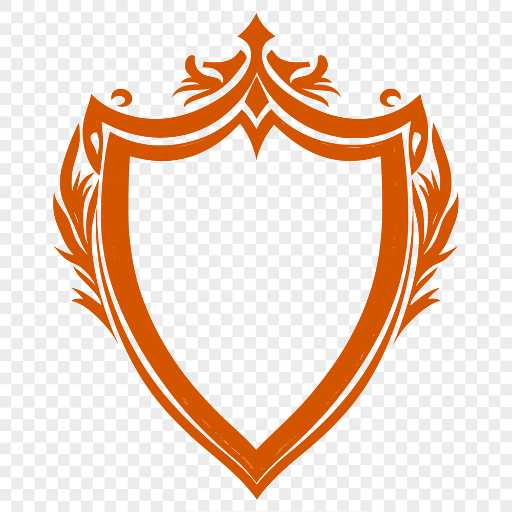 Decorative Shield Illustration with Intricate Designs A highly detailed illustration of a shield featuring intricate designs and patterns.