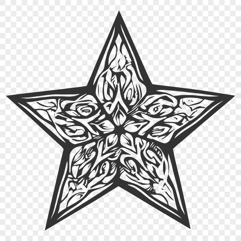 Artistic Star In SVG, PNG, PDF And DXF File Formats - Free