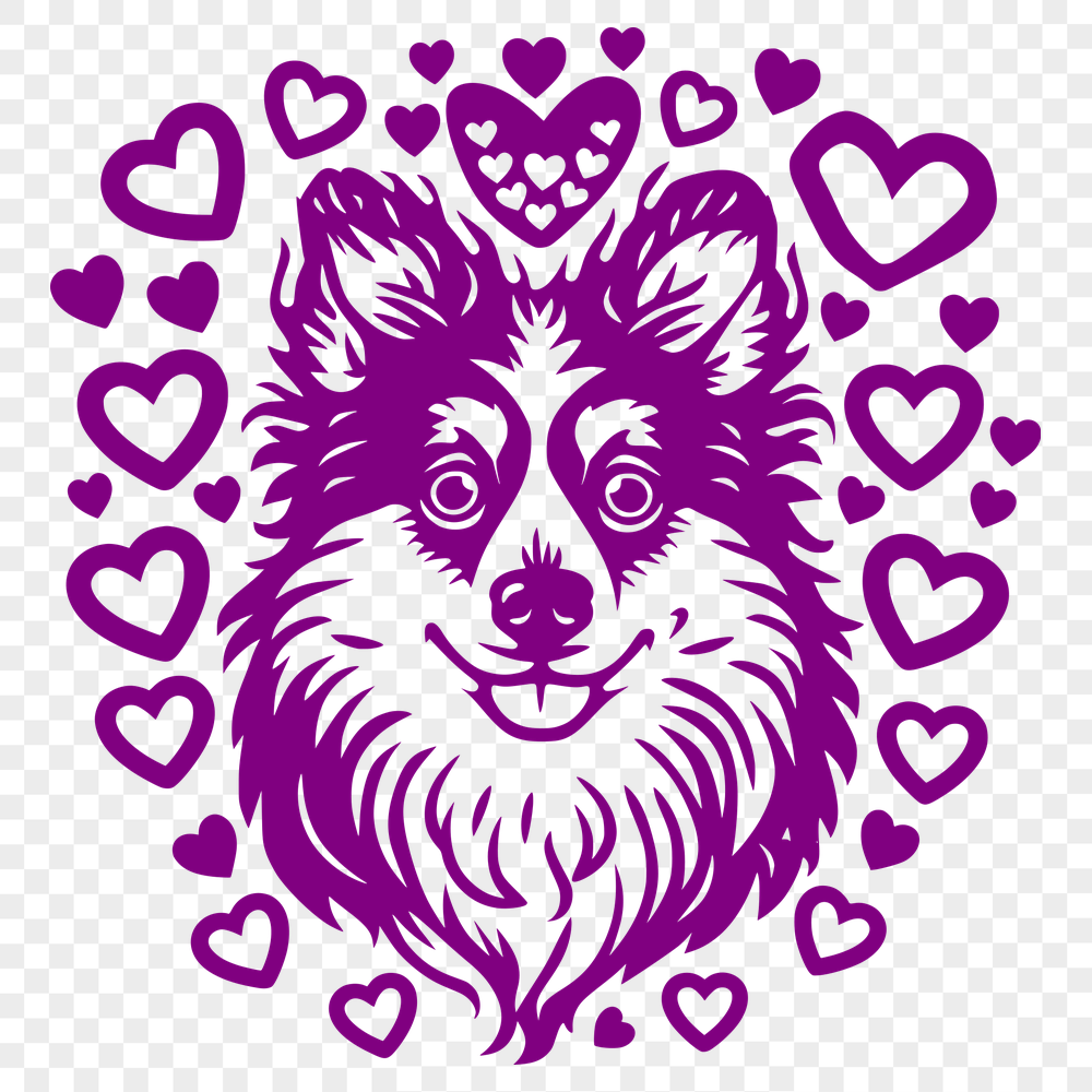 Artistic Shetland Sheepdog In SVG & DXF