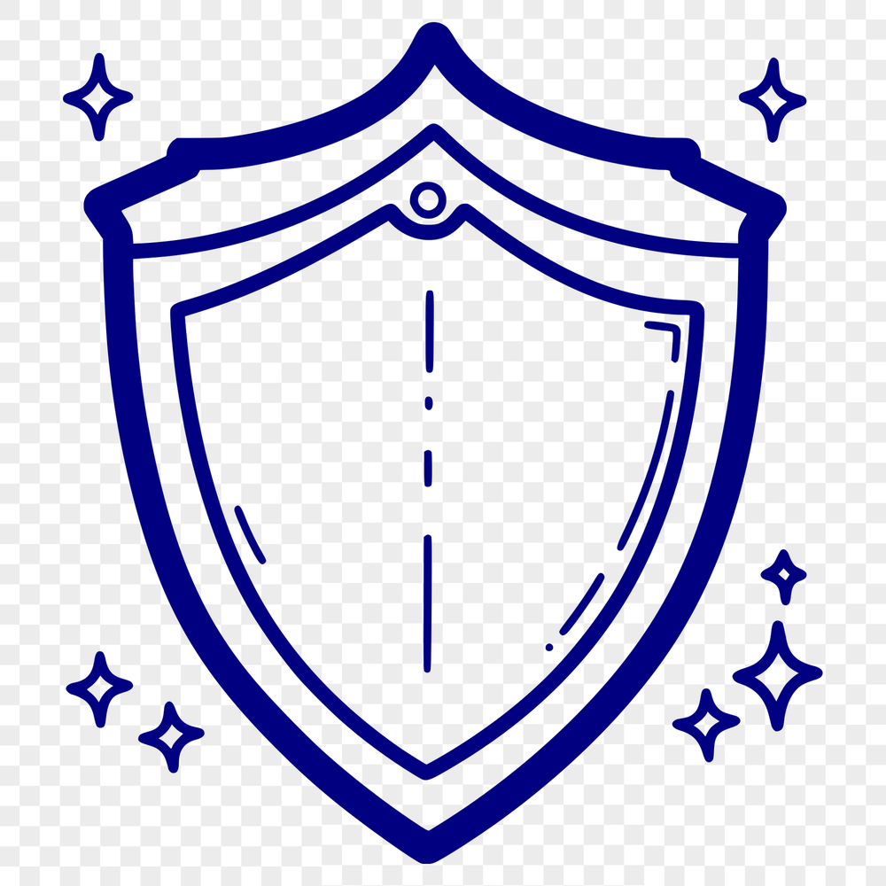 Vector Shield Graphic for Digital Design and Printing A graphic representation of a shield, designed as a vector art element for digital design and printing.