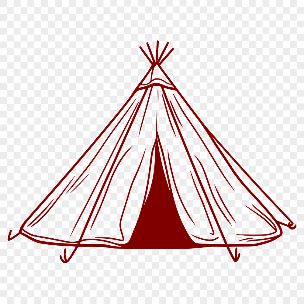 Teepee Vector Craft File In SVG, PNG, PDF And DXF File Formats