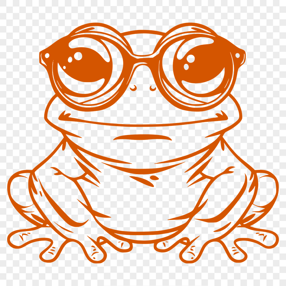 Artistic Toad Wearing Glasses SVG