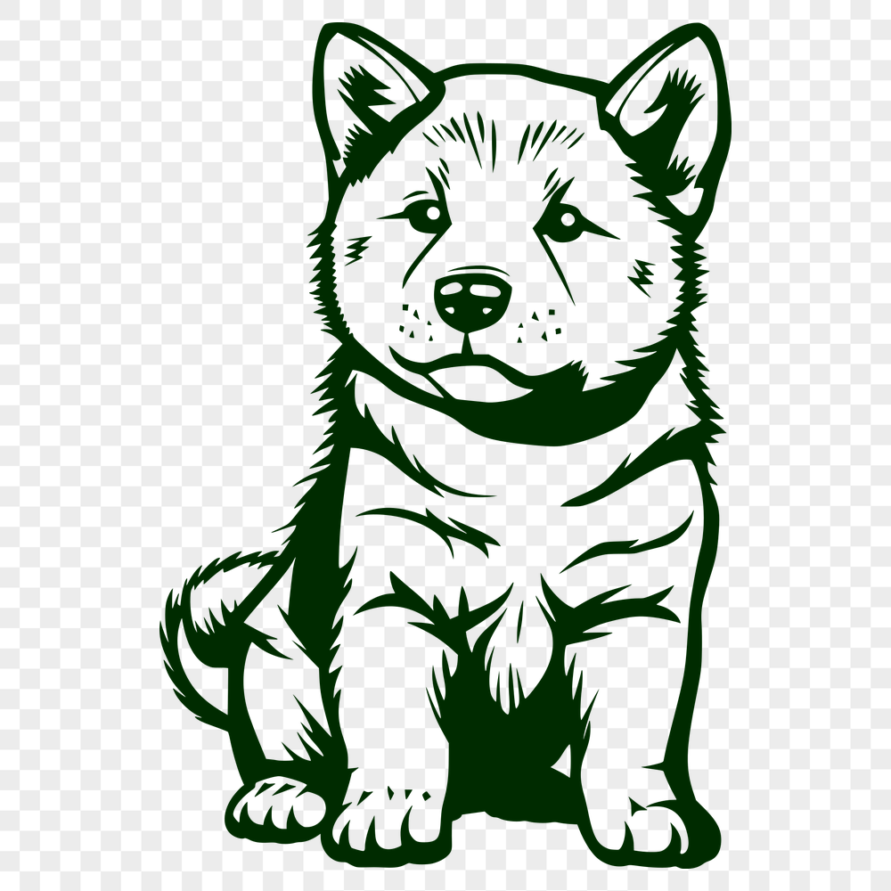 Unique Shiba Inu Vector Drawing