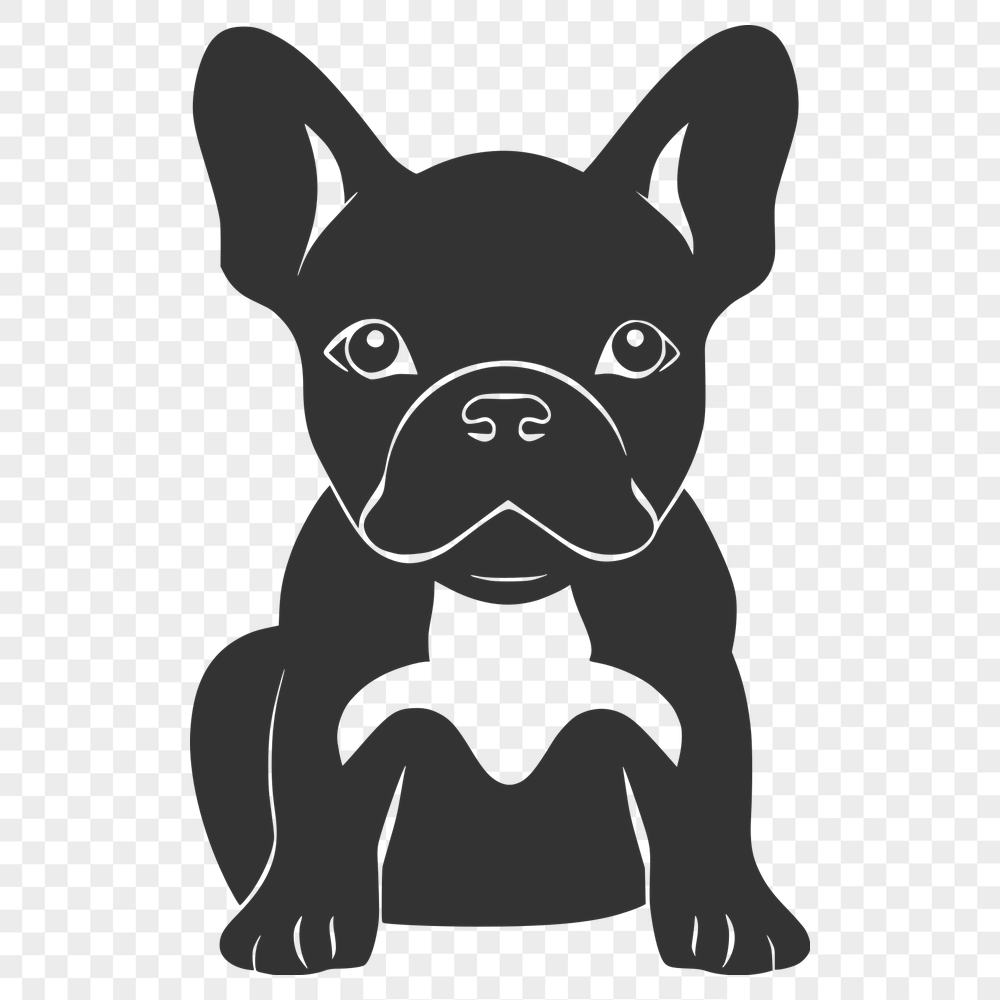 Stunning Sitting French Bulldog Vector Illustration