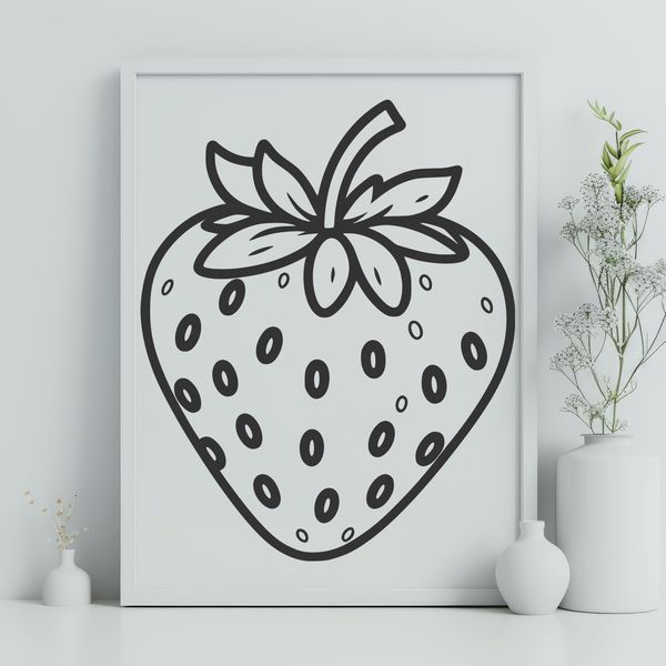 Free Fruit Clip Art SVG A high-quality image of a ripe strawberry, ideal for food-themed clip art.