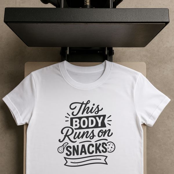 A humorous quote about food and diet in a clean vector format.