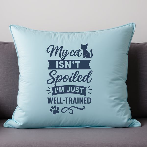 Whimsical Cat Quote Graphic A humorous pet quote graphic featuring a cat with a speech bubble.