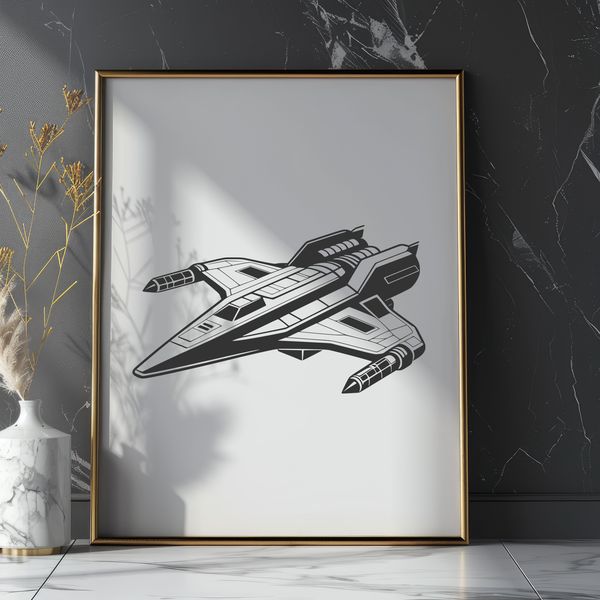 Galactic Vector Spacecraft A futuristic spaceship design created as an SVG vector graphic.