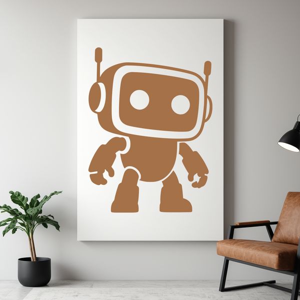 A digital robot silhouette designed with precision, ideal for cutting machine and laser engraving projects.
