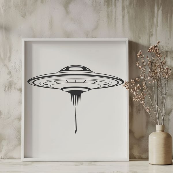 Stellar Spacecraft Design SVG File A vector graphic design of a spaceship with sleek metallic surfaces and a starry night sky background.