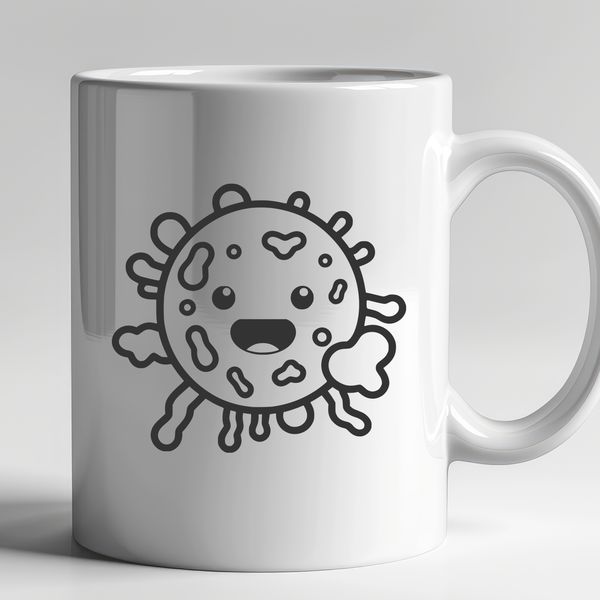 A detailed illustration of a bacterium, suitable for use in educational materials or graphics design.