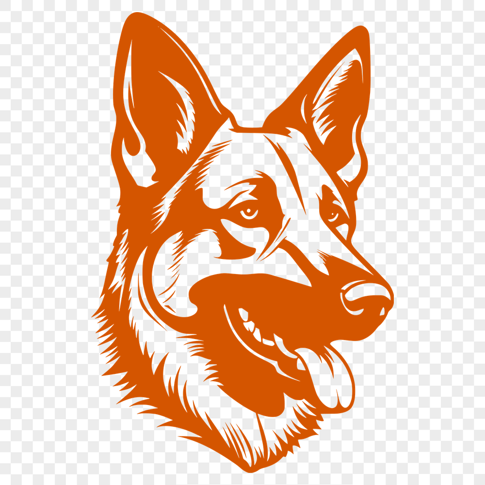 Artistic German Shepherd SVG, PNG, PDF And DXF Files