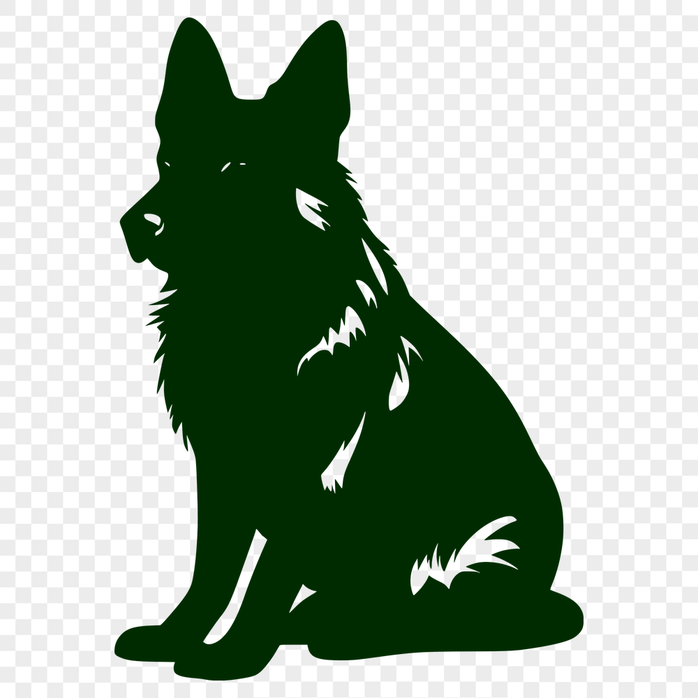 Artistic Sitting German Shepherd Illustration