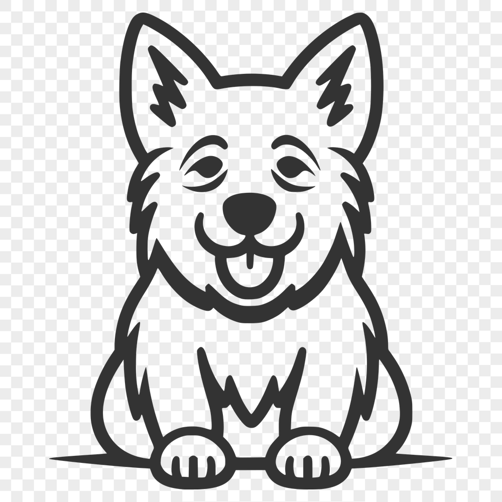 Creative Sitting German Shepherd PNG