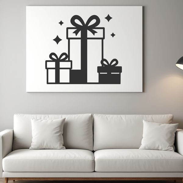 Gift box illustration designed for commercial and personal use, featuring a stylized present wrapped in paper.